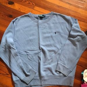 Blue polo crew neck sweatshirt